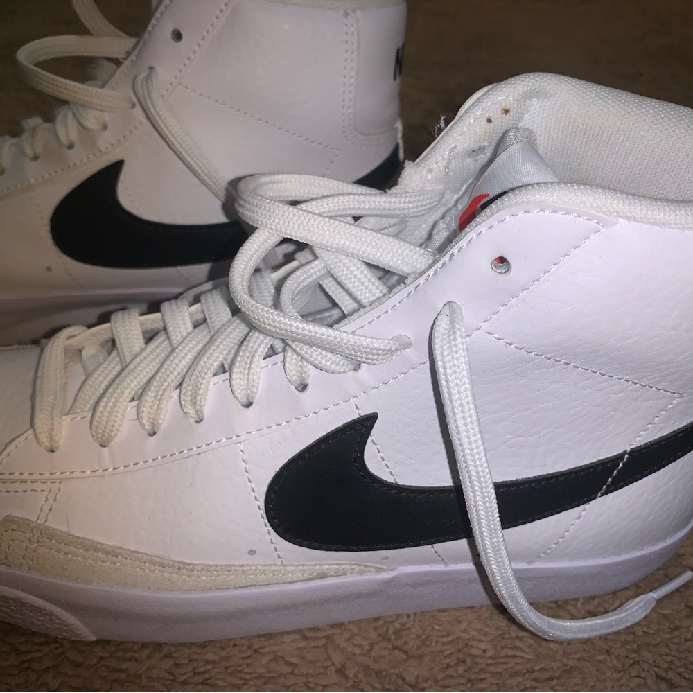 Nike White and Black High-Top Sneakers